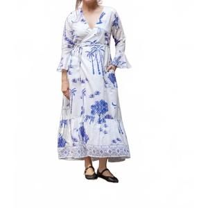 NEW NIBI rhode wrap maxi dress in sahara print